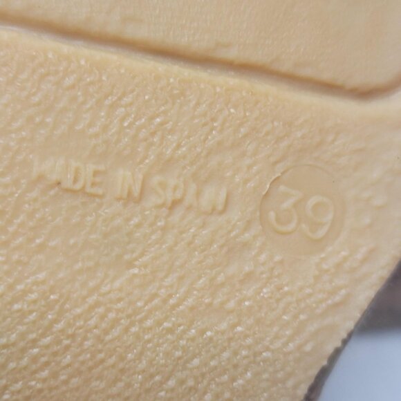 Eric Michael Sandals Women's‎ Size 8 Brown Slip-On Shoes Peep Toe Bohemian - Picture 7 of 8